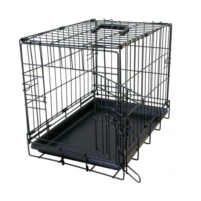 DV 780/380 Dog Crate 1Door Plastic Tray 47x30x37cm black
