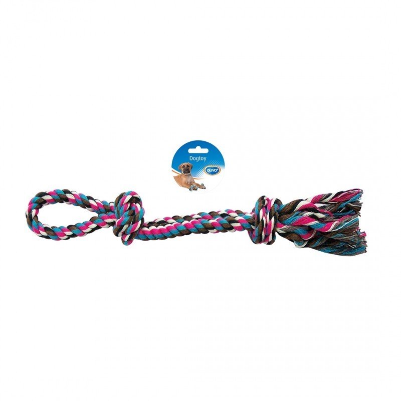 DV 4705029 TUG TOY KNOTTED COTTON 2 KNOTS DOUBLE LOOP