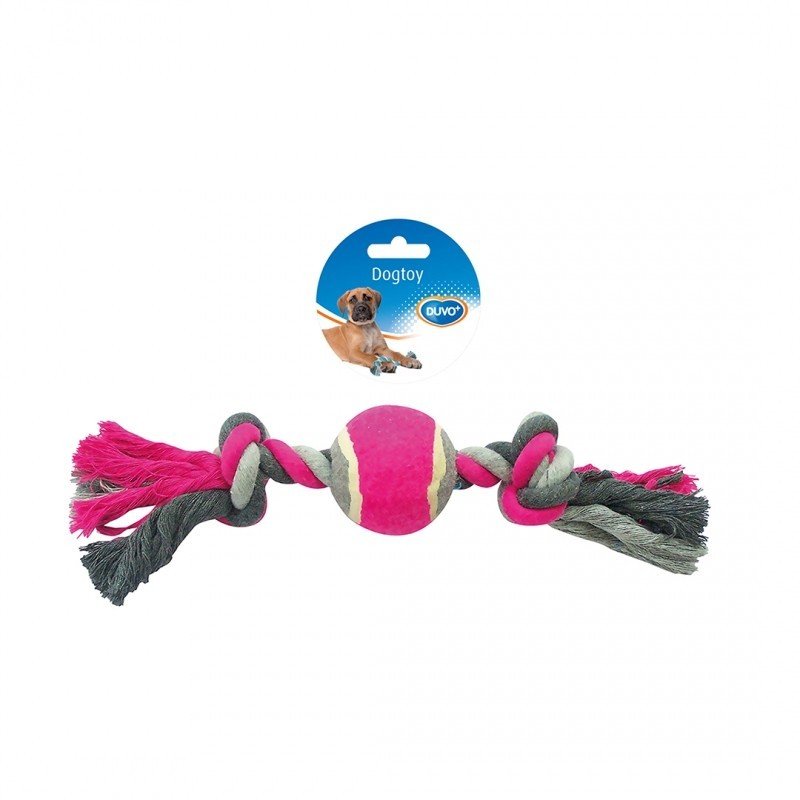 DV 4705056 TUG TOY KNOTTED COTTON 2 KNOTS TENNIS BALL