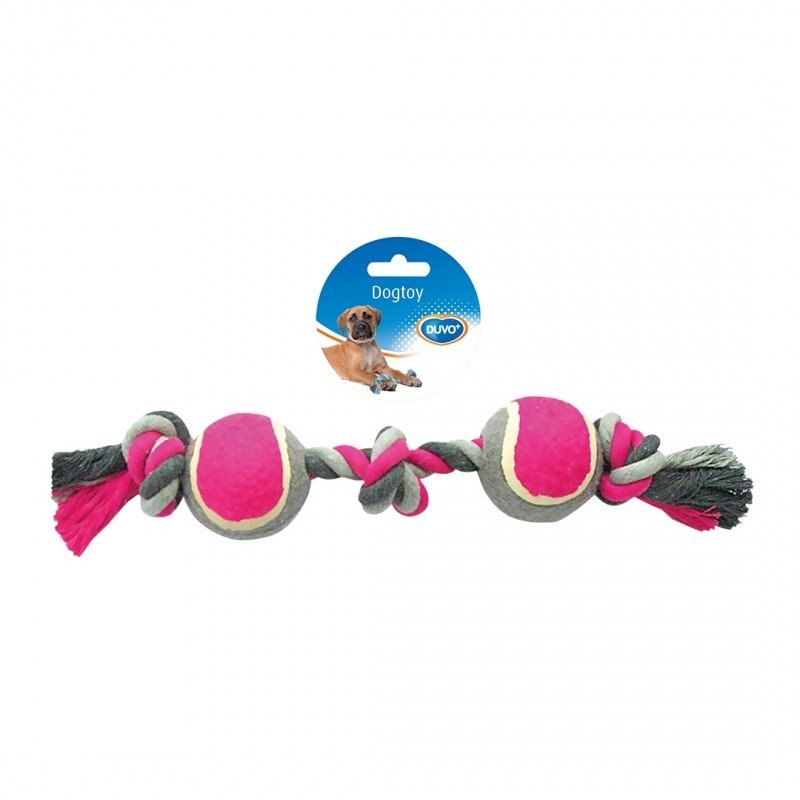 DV 4705057 TUG TOY KNOTTED COTTON 3 KNOTS TENNIS BALL 2X