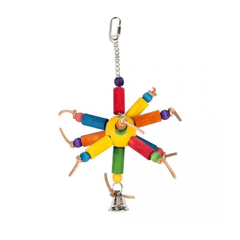 DV 4745029 Kleurrijk Houten Blokjes En Leder 35cm