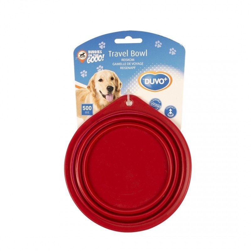 DV 1717063 Silicone Travel Bowl 500ML - 14CM red