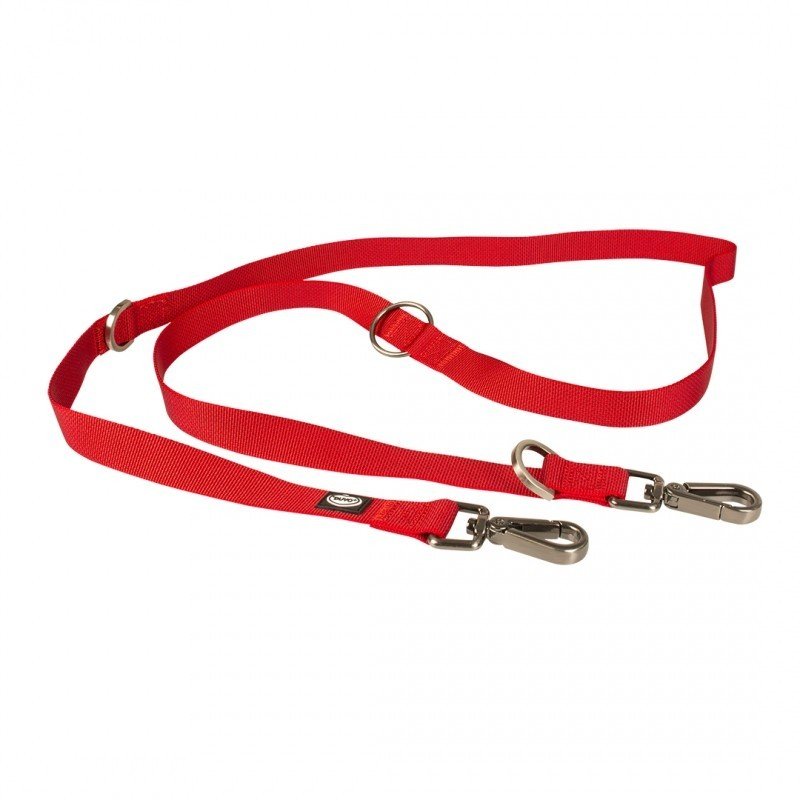 DV 10989 NORTH DUO LEASH NYLON 200cm/25mm red