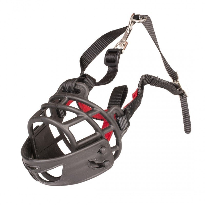 DV 11437 Dog muzzle rubber Xsmall black/red