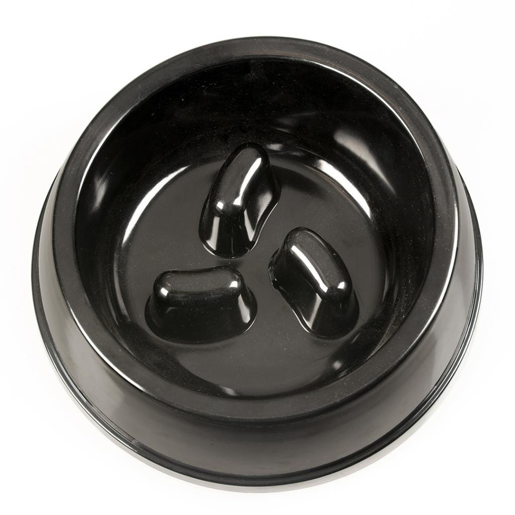 DV 11480 Feeding bowl melamine glossy no-gobble m-1100ml-16.5 cm black