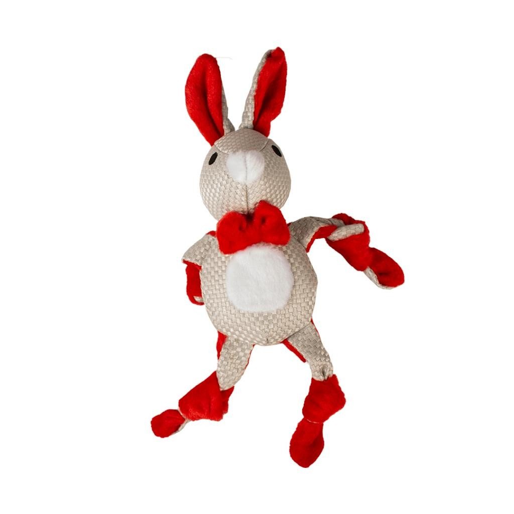 DV 11556 XMAS PLUSH KNOTTED RABBIT 31x14x8cm