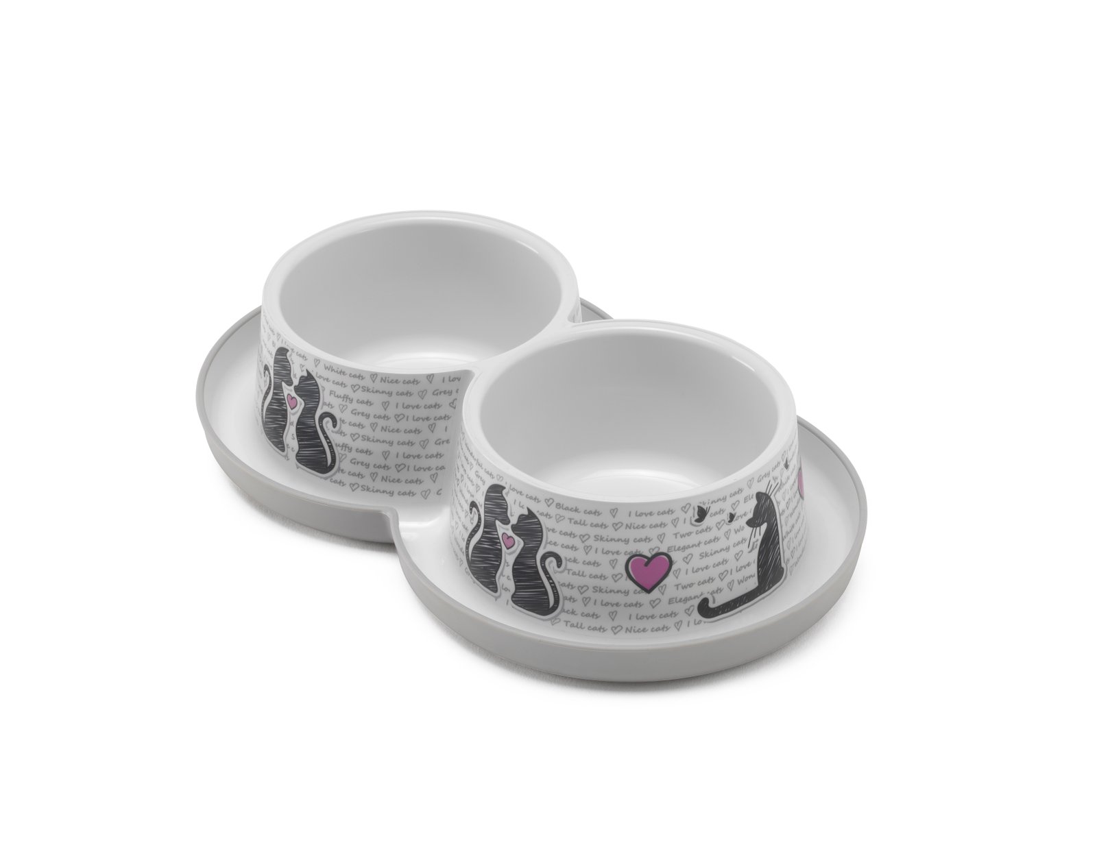 MO H136 Double Trendy Dinner Cats in love Grey White