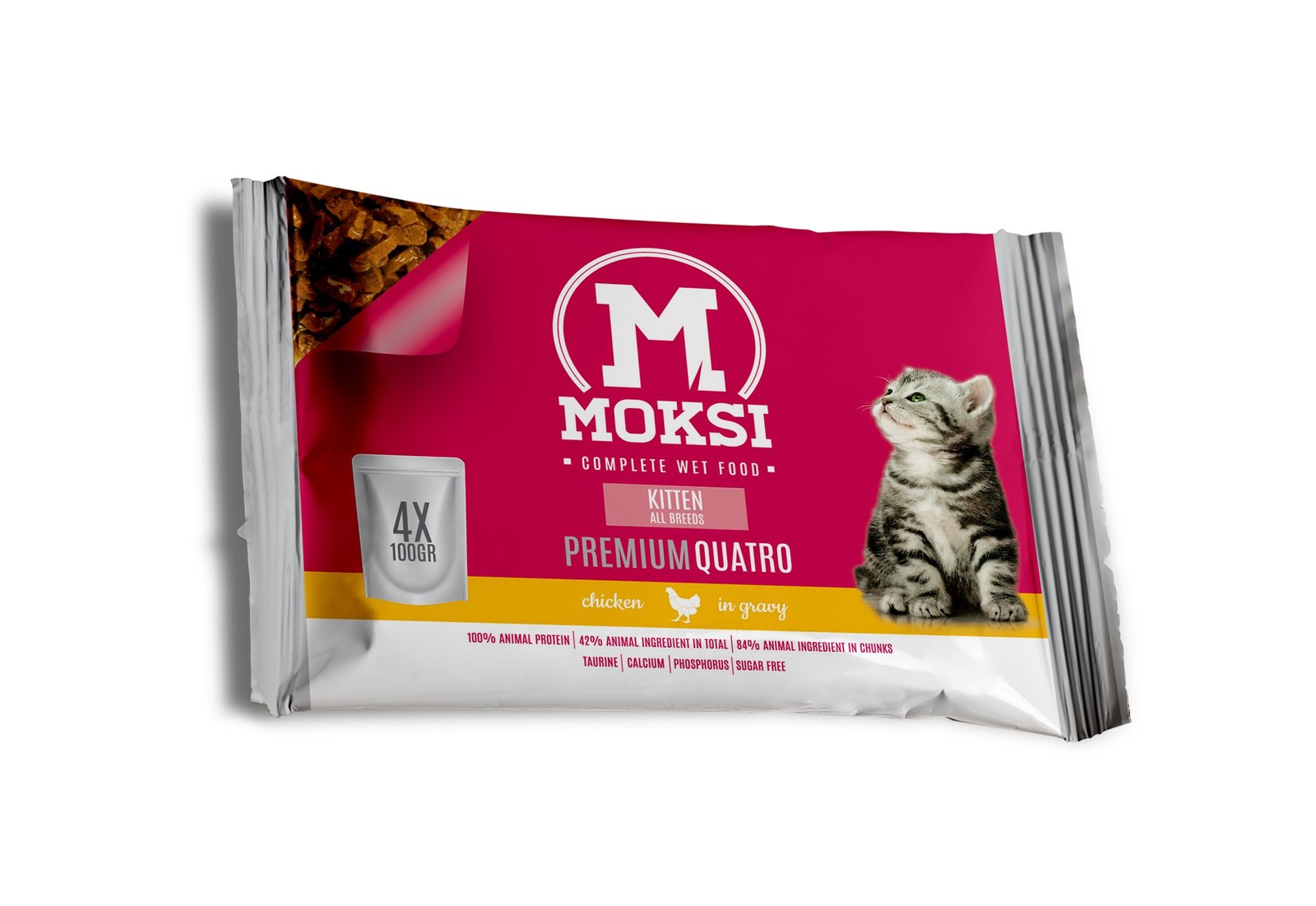 MMM 4x100gr Moksi preliv za macke kitten piletina u sosu 13/1