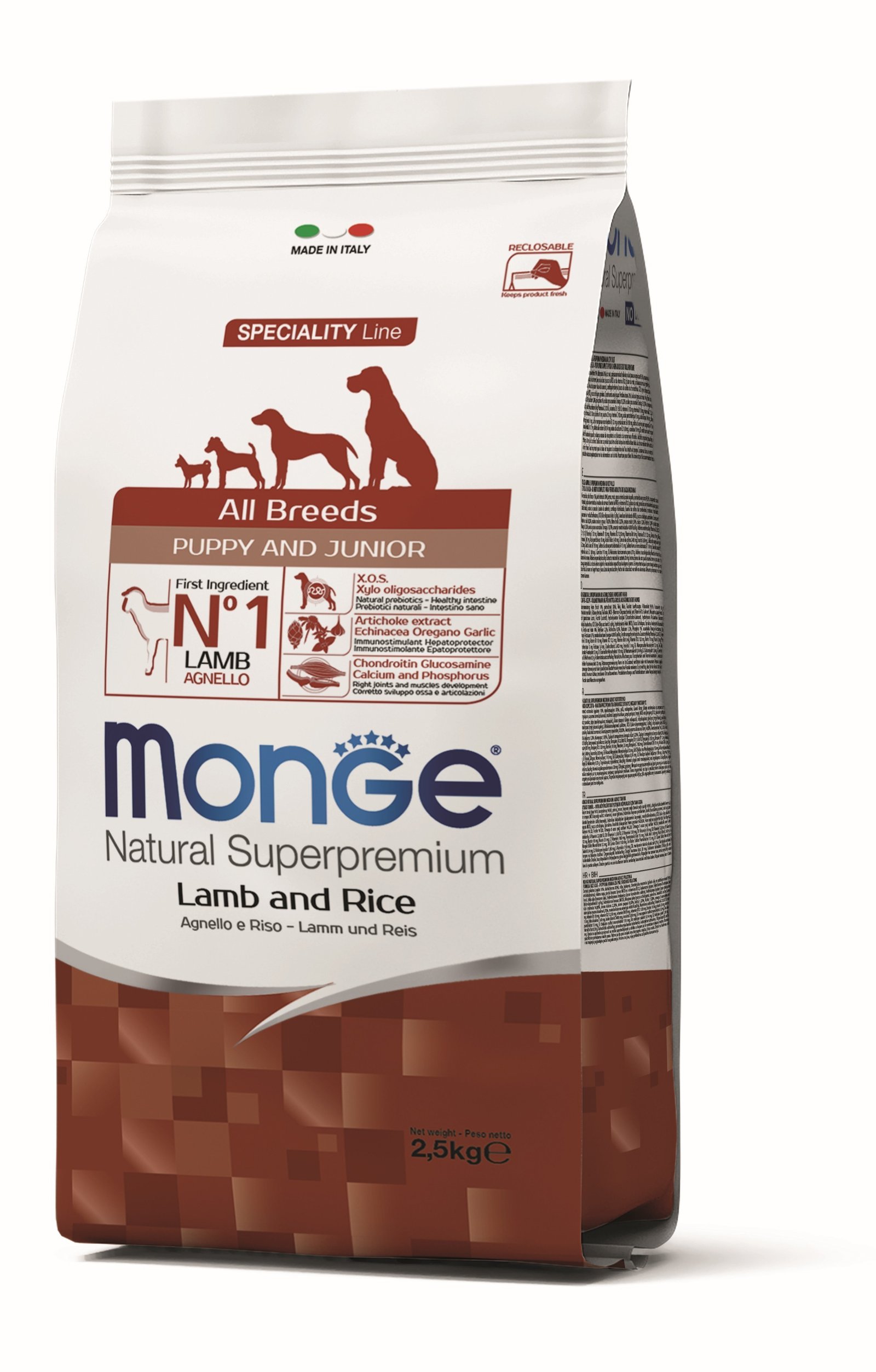 MGM 2.5kg Monge Dog All Breeds P&J jagnjetina/riza