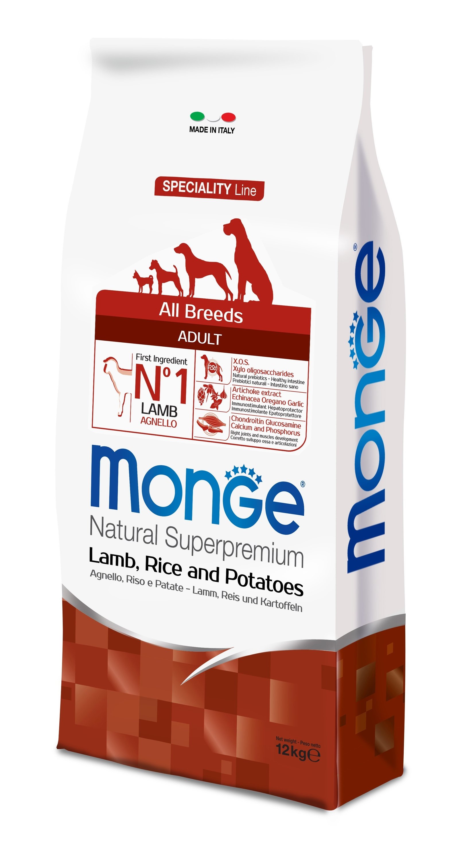 MGM 12kg Monge Dog All Breeds Adult monoprotein jagnjetina/riza/krompir (1327)