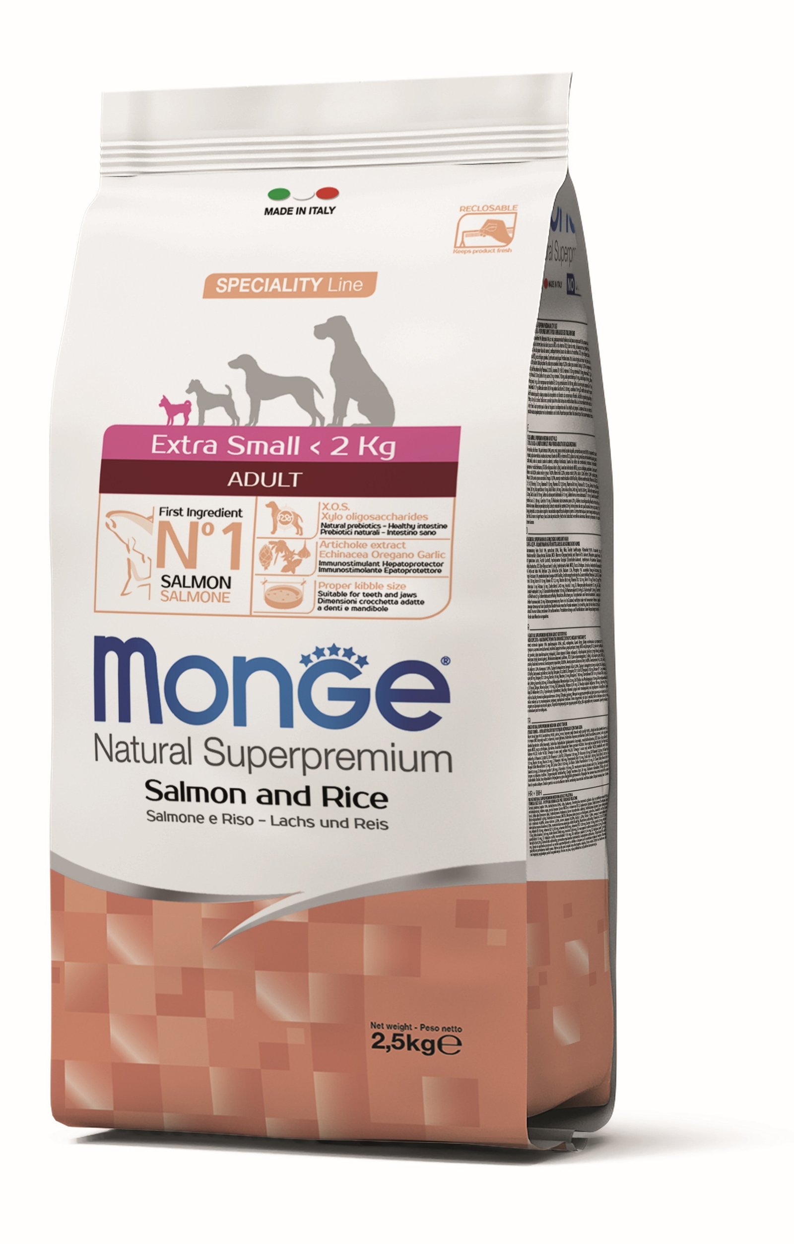 MGM 2.5kg Monge Dog Extra Small Adult losos/riza