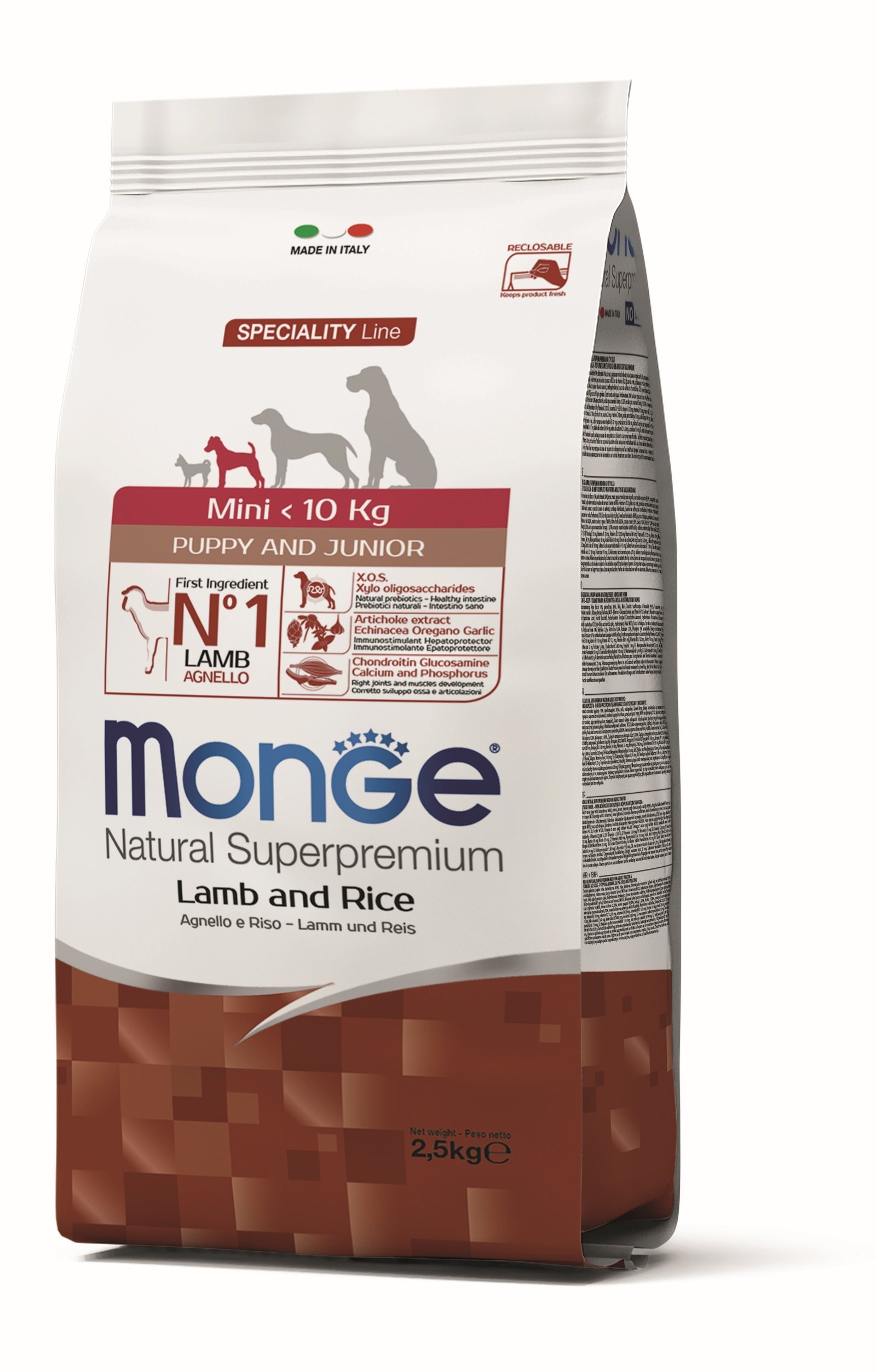 MGM 2.5kg Monge Dog Mini P&J jagnjetina/riza