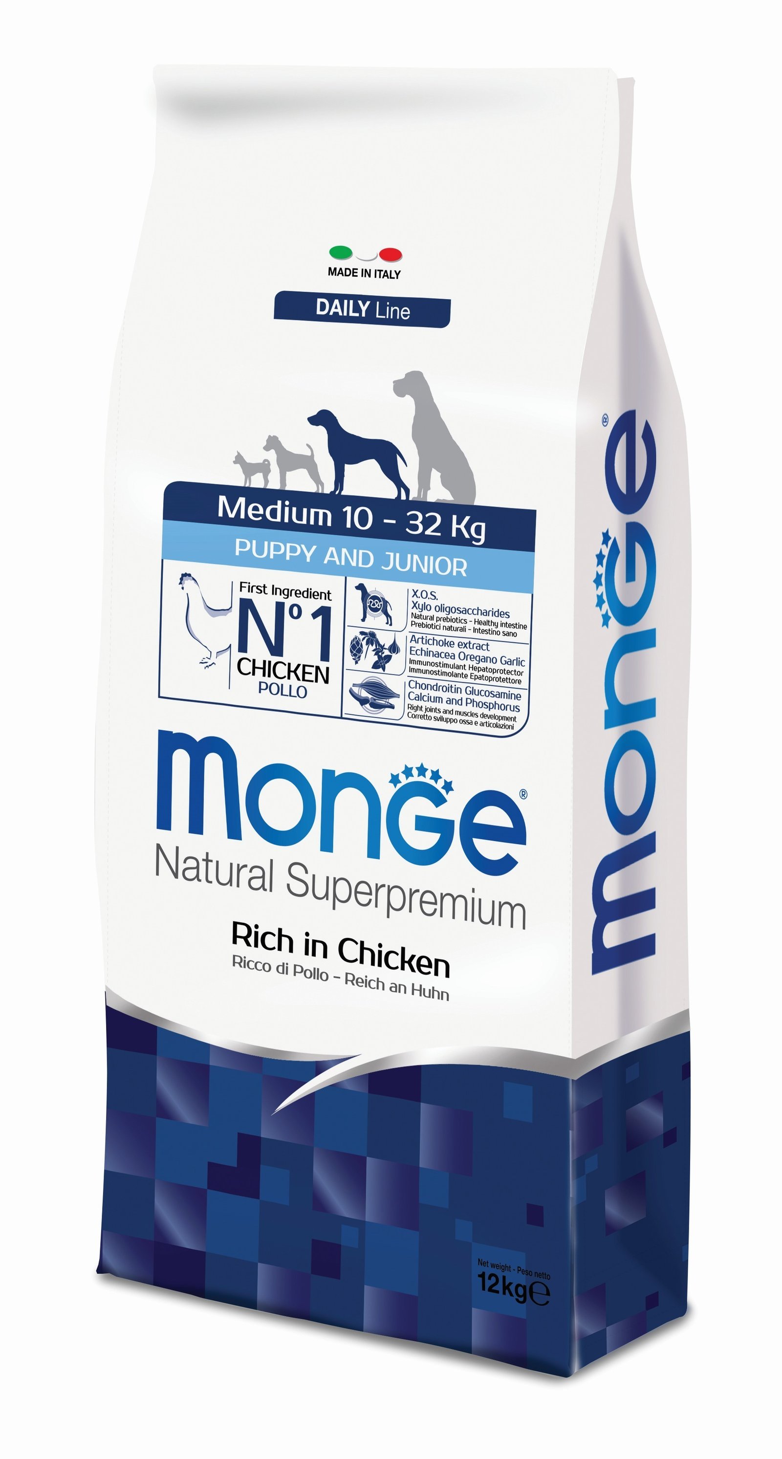 MGM 12kg Monge Dog Medium P&J piletina (1662)