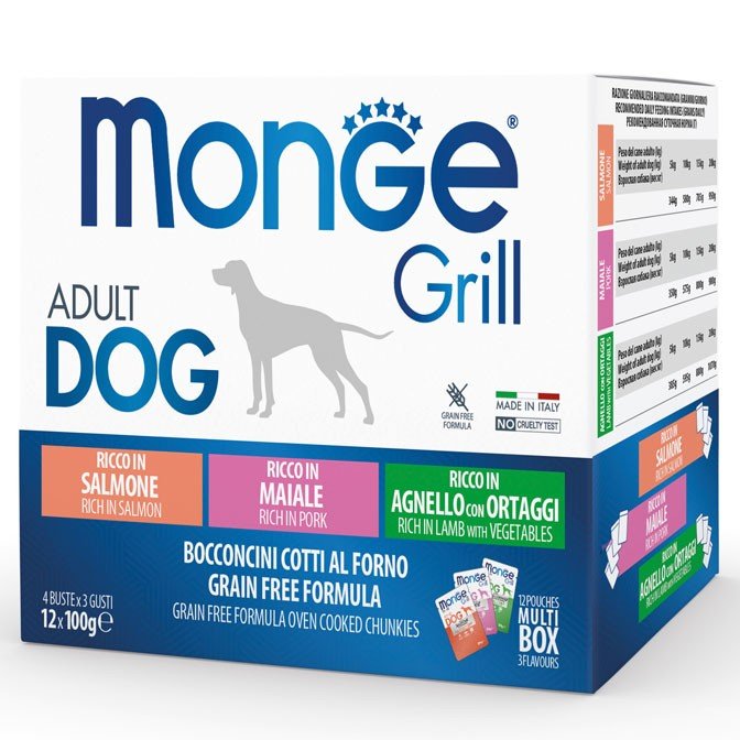 MGM 100grx12kom Monge Dog Grill sos Mix losos/svinja/jagnjetina