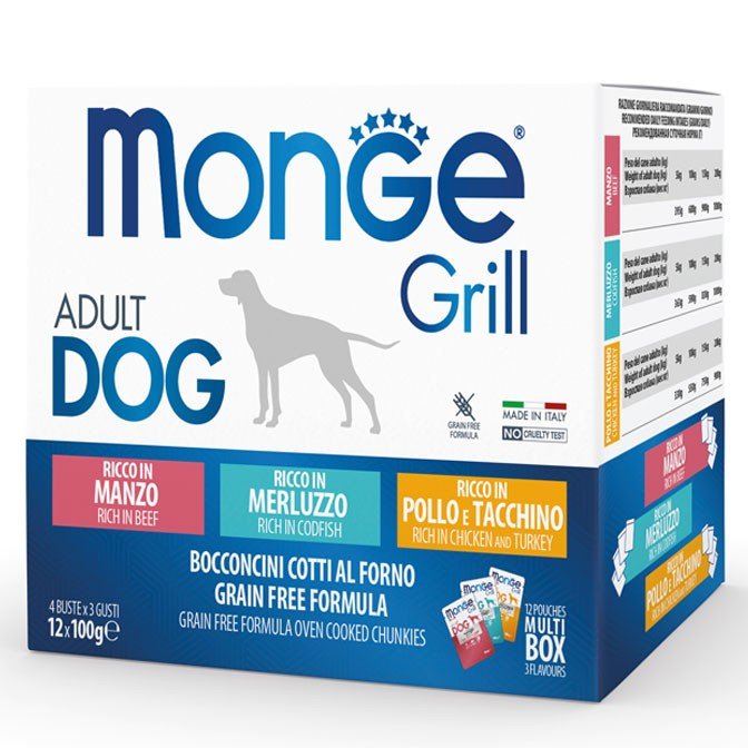 MGM 100grx12kom Monge Dog Grill sos Mix govedina/riba/piletina