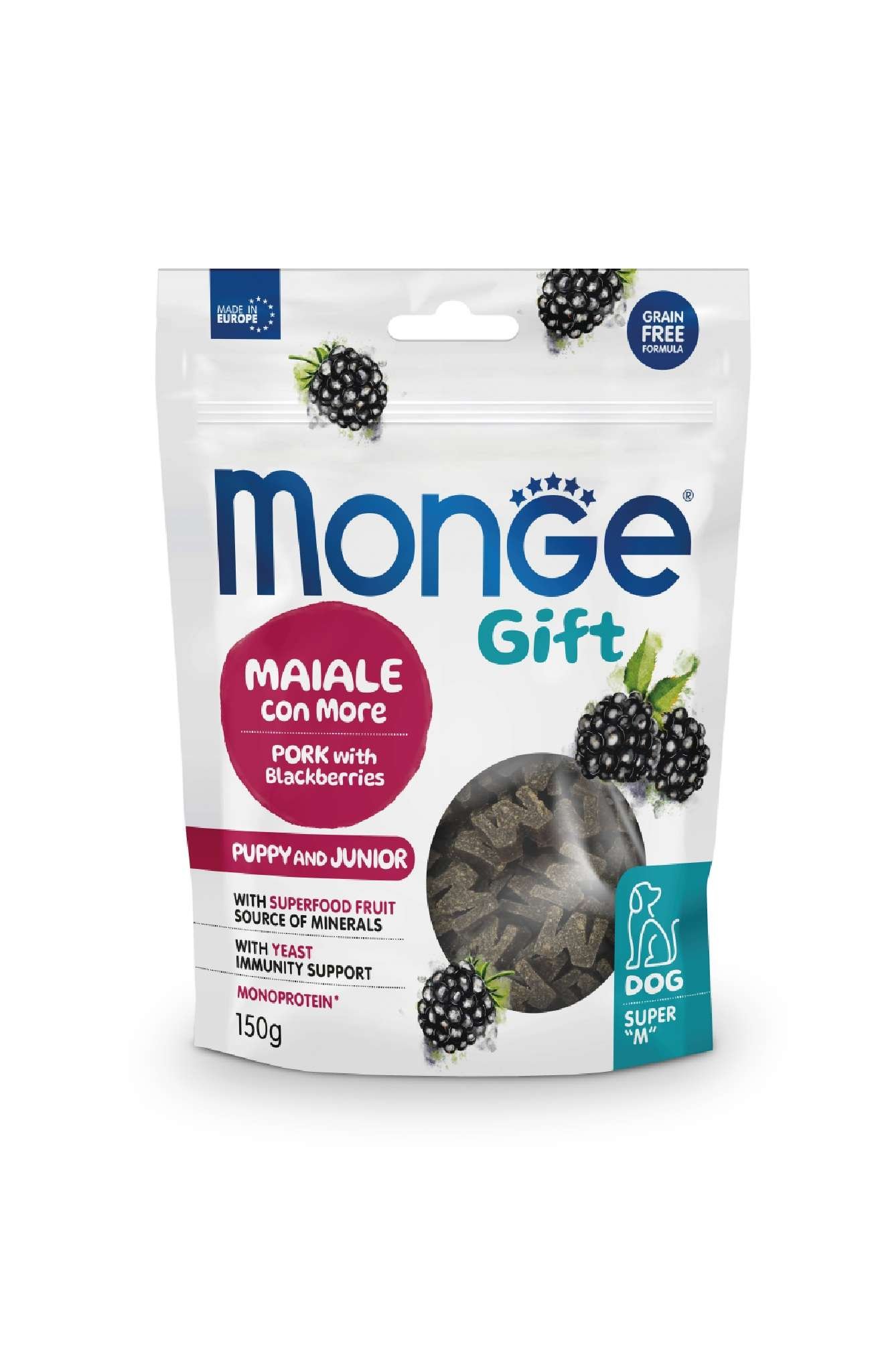 MGP 150gr Monge Gift Dog Puppy and Junior Pork with blackberries