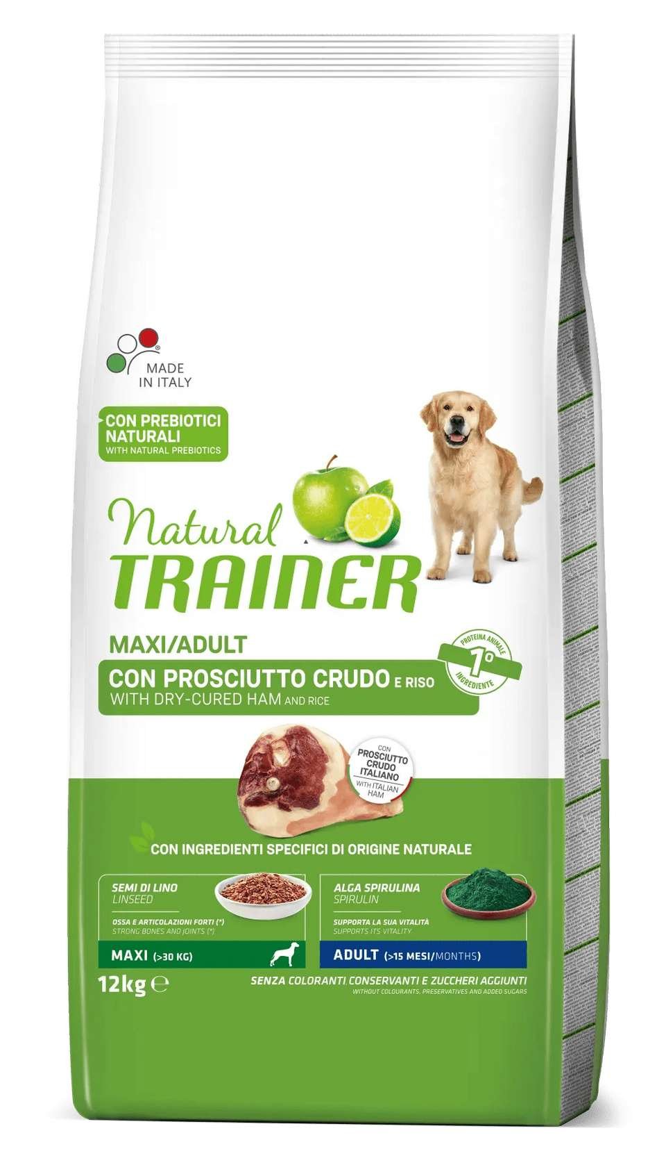 NF 12kg Tr. Natural Dog Maxi Adult Prosciutto Crudo e Riso