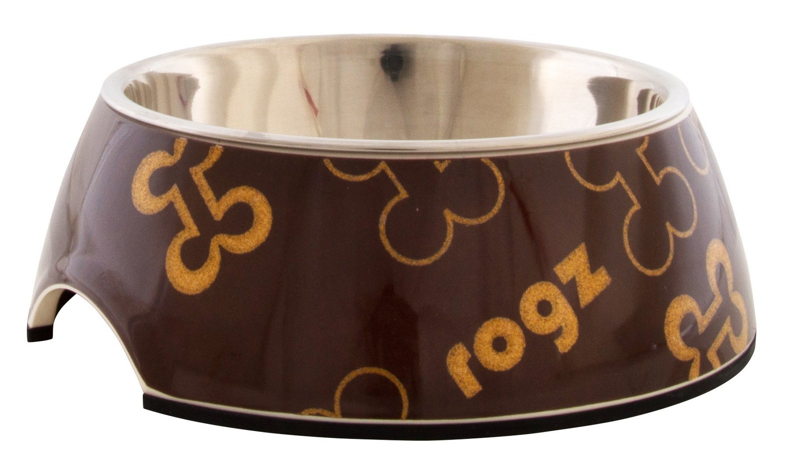 RO RBOWL520J Rogz Bowlz Trendy Small Brown Bones