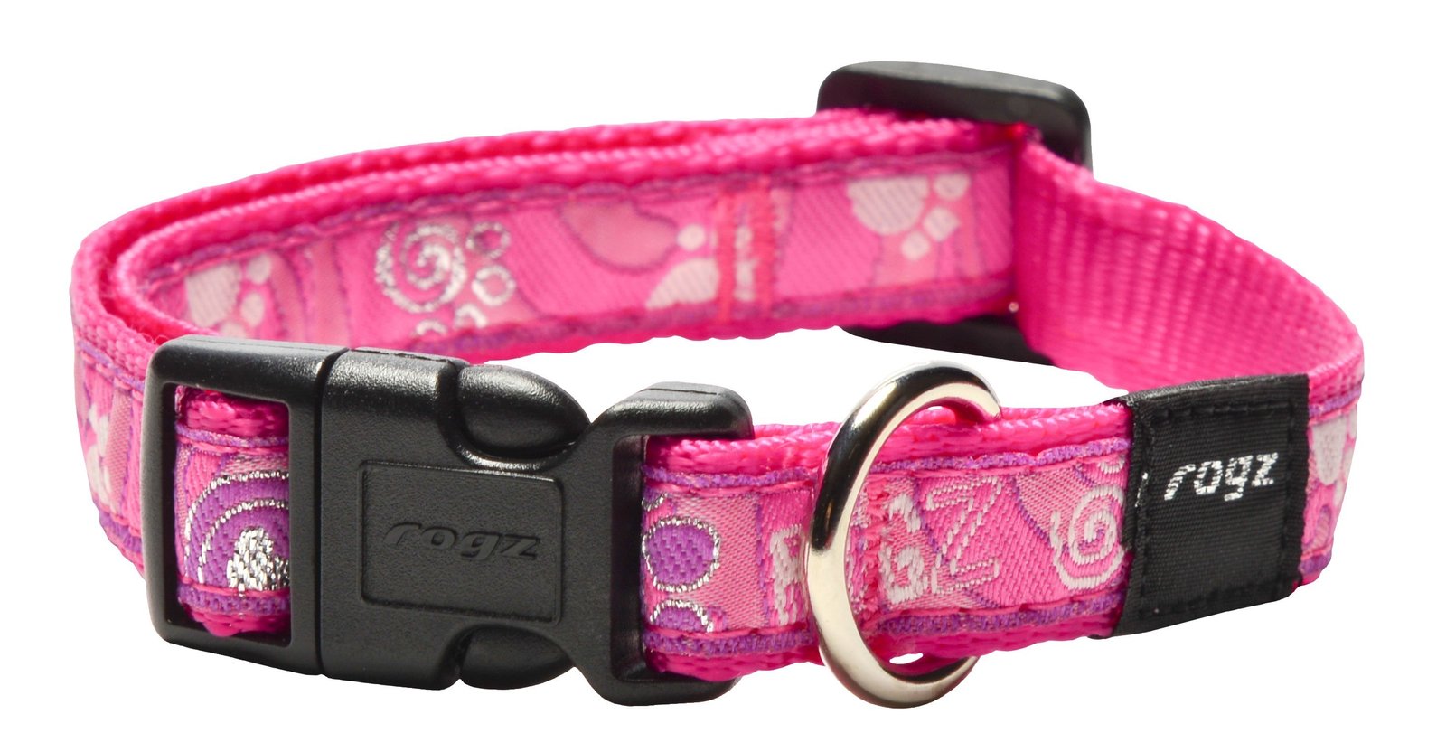 RO RHB12CA SIDE RELEASE COLLAR 16mm - 5/8 Pink Paw
