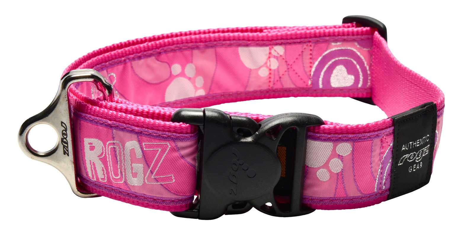 RO RHB04CA SIDE RELEASE COLLAR 40mm - 1 5/8  Pink Paw