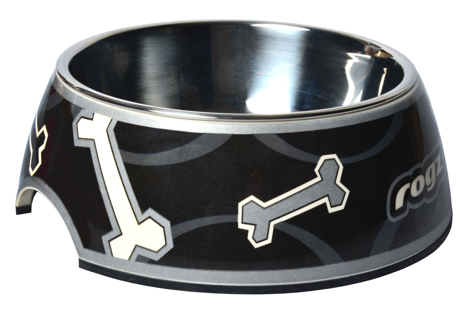 RO RBOWL01CB Rogz Bubble Bowlz Small Black Bone