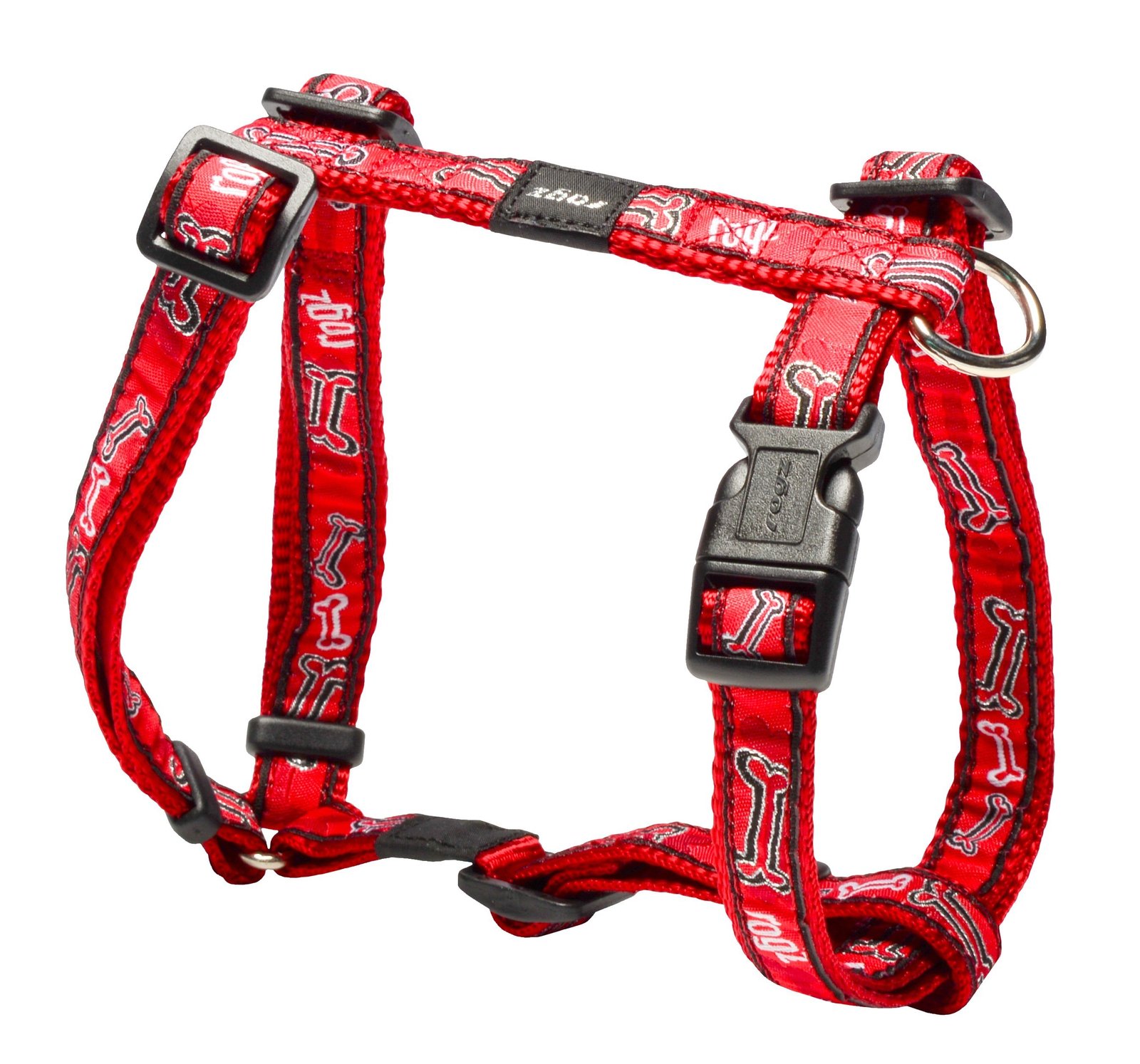 RO RSJ12CC H-HARNESS  16mm - 5/8 Red Rogz Bone