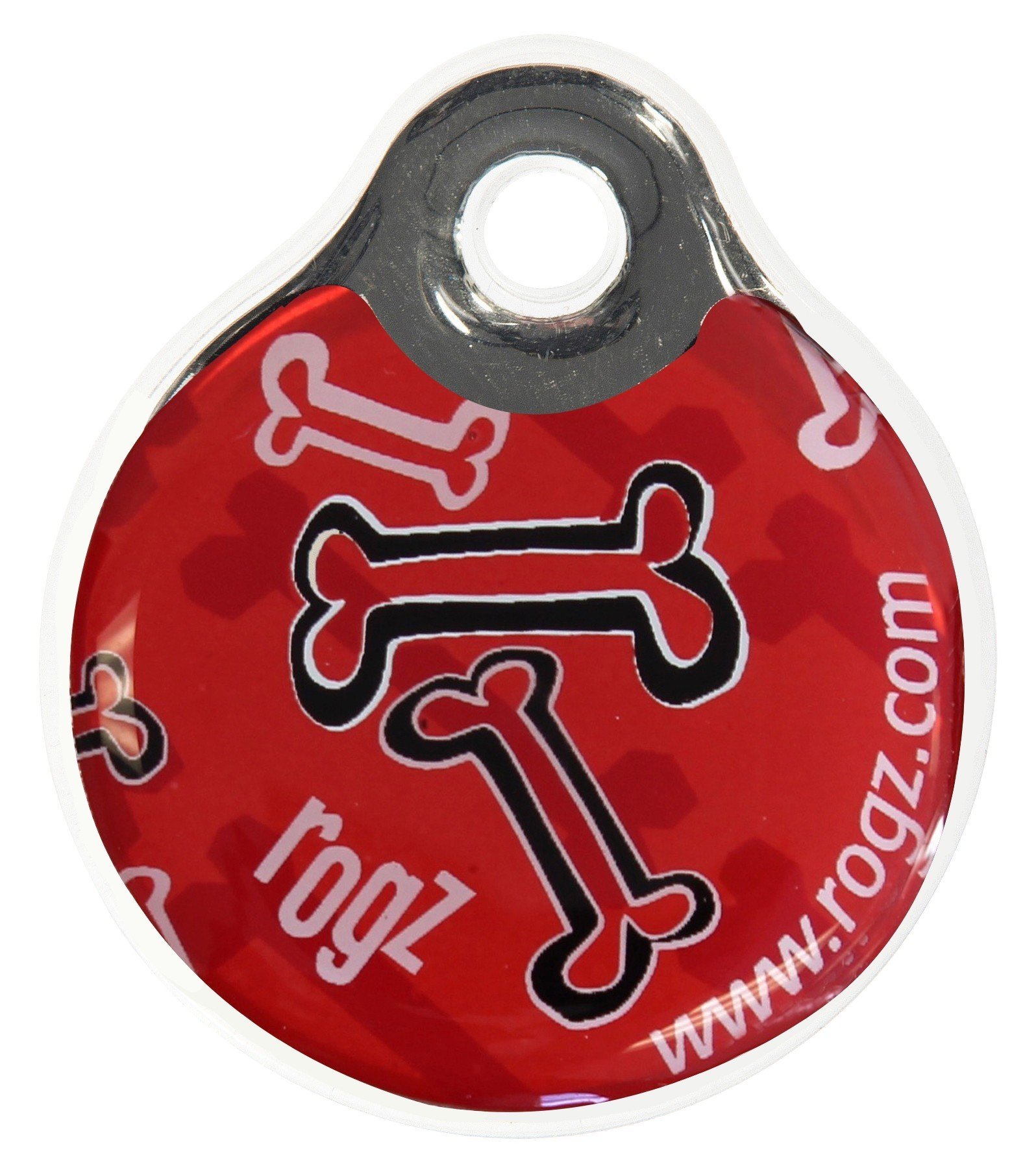 RO RIDR34CC RogZ ID Tag Large Red Rogz Bone