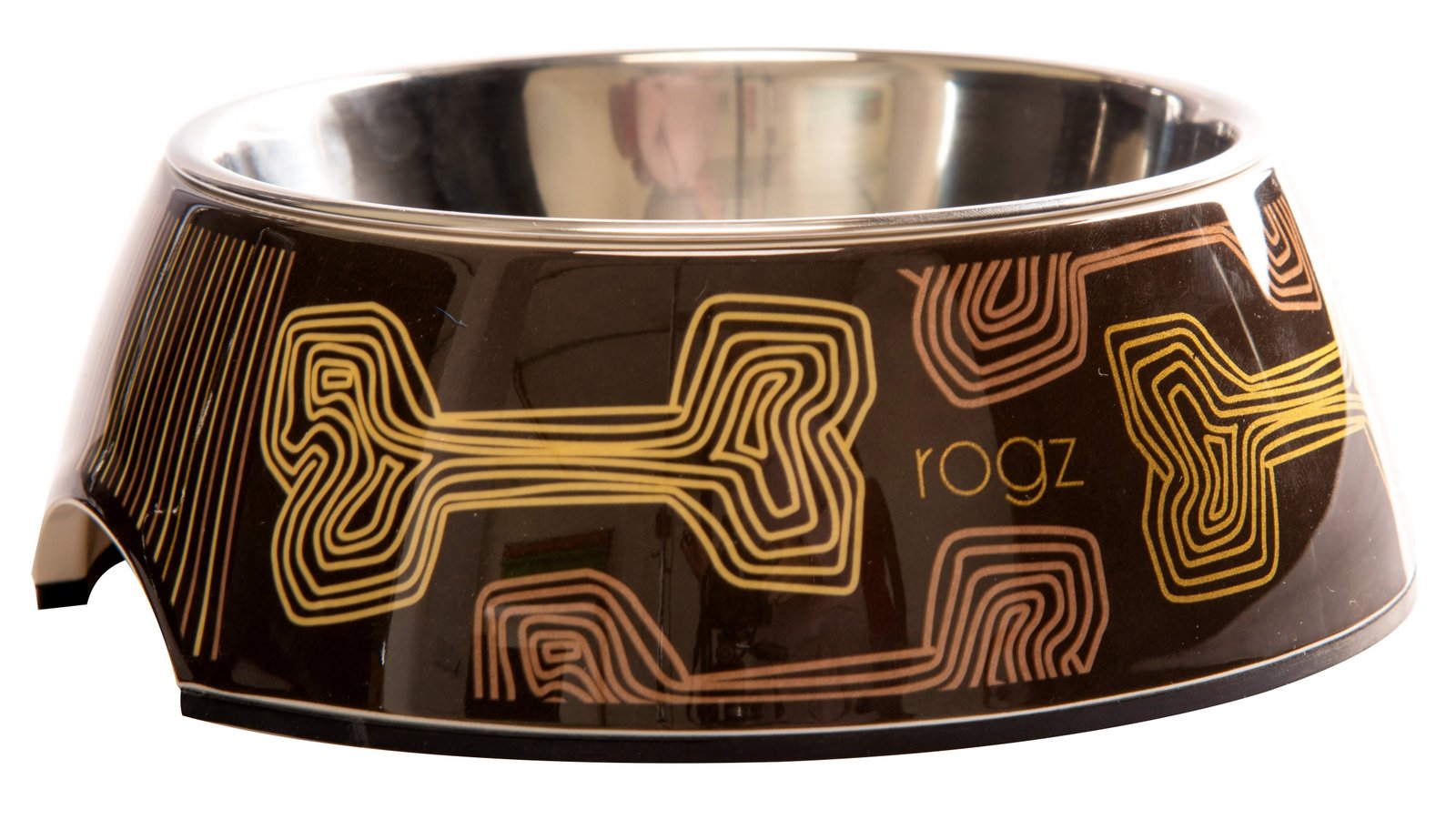 RO RBOWL05CE Rogz Bowlz Large Mocha Bone